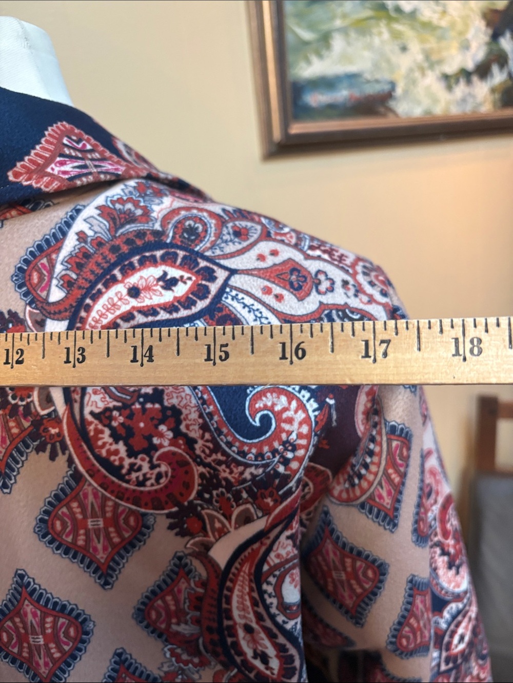 Chico's Paisley Men's Shirt Jacket in Burgundy and Navy - Picture 8 of 10